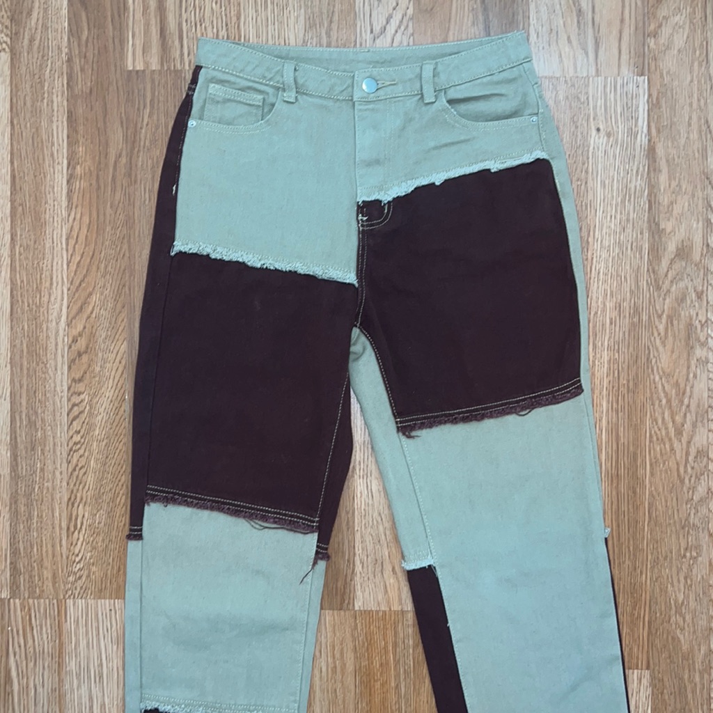 Patchwork Color Block Jeans